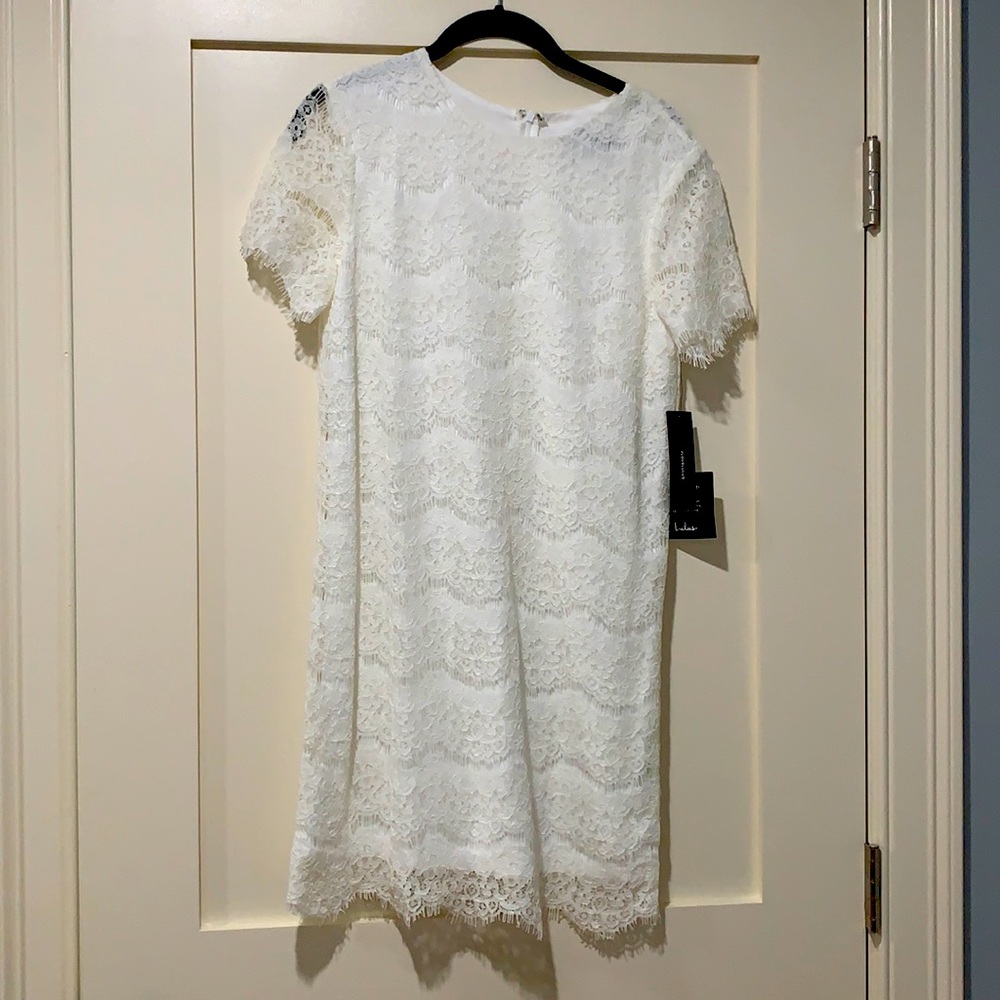 White shift dress